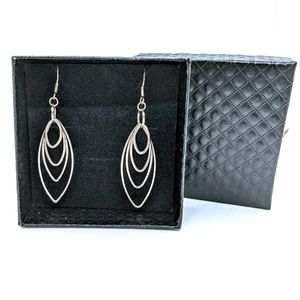 Sterling silver Layered Feather Earrings